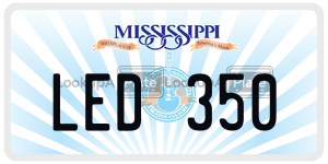 LED350  license plate in MS