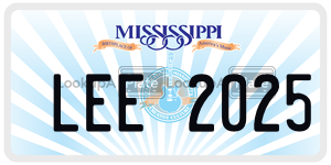 LEE2025  license plate in MS