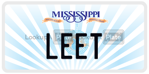 LEET  license plate in MS