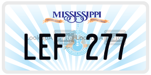 LEF277  license plate in MS