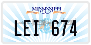 LEI674  license plate in MS