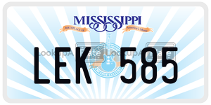 LEK585  license plate in MS