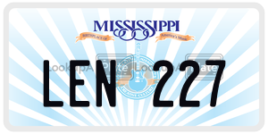 LEN227  license plate in MS