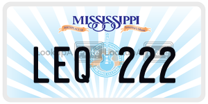 LEQ222  license plate in MS