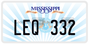 LEQ332  license plate in MS