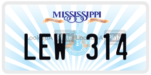 LEW314  license plate in MS