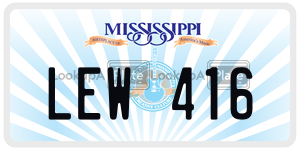 LEW416  license plate in MS