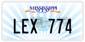 LEX774  license plate in MS