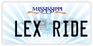 LEXRIDE  license plate in MS