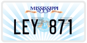 LEY871  license plate in MS