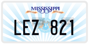LEZ821 license plate in Mississippi