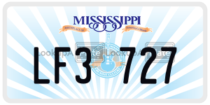 LF3727  license plate in MS