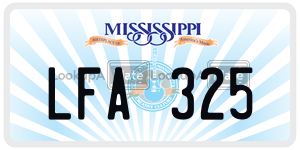 LFA325  license plate in MS