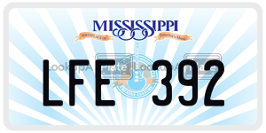 LFE392  license plate in MS