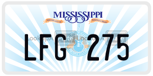 LFG275  license plate in MS