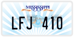 LFJ410  license plate in MS