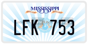 LFK753  license plate in MS