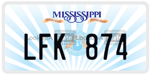 LFK874  license plate in MS