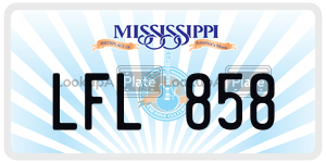 LFL858  license plate in MS