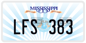LFS383  license plate in MS