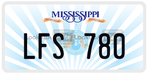 LFS780  license plate in MS