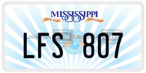 LFS807  license plate in MS