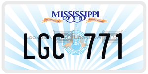 LGC771  license plate in MS