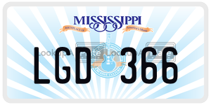 LGD366  license plate in MS