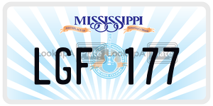 LGF177  license plate in MS