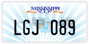 LGJ089  license plate in MS
