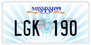 LGK190  license plate in MS