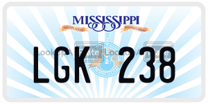 LGK238  license plate in MS