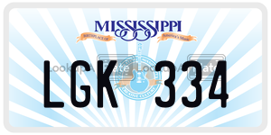 LGK334  license plate in MS