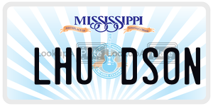 LHUDSON  license plate in MS