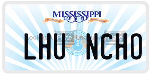 LHUNCHO  license plate in MS