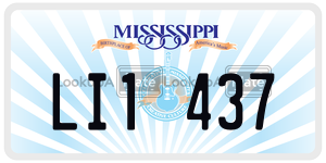 LI1437  license plate in MS