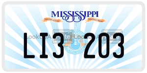 LI3203  license plate in MS