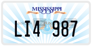 LI4987  license plate in MS