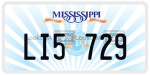 LI5729  license plate in MS
