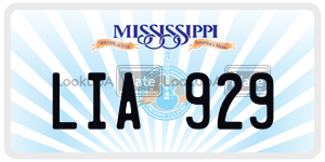 LIA929  license plate in MS