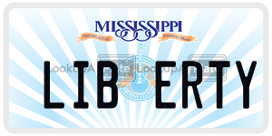 LIBERTY  license plate in MS
