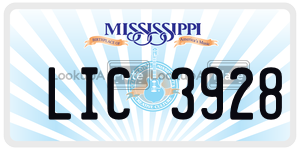 LIC3928  license plate in MS