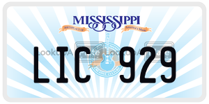 LIC929  license plate in MS