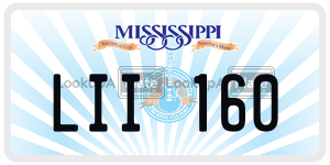 LII160  license plate in MS
