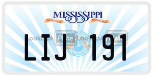 LIJ191  license plate in MS