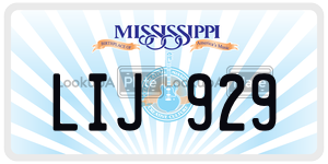 LIJ929  license plate in MS