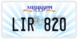 LIR820  license plate in MS