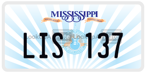 LIS137  license plate in MS