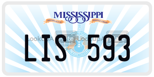 LIS593  license plate in MS