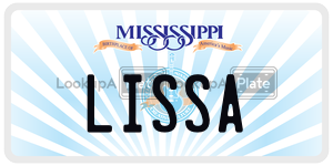 LISSA  license plate in MS